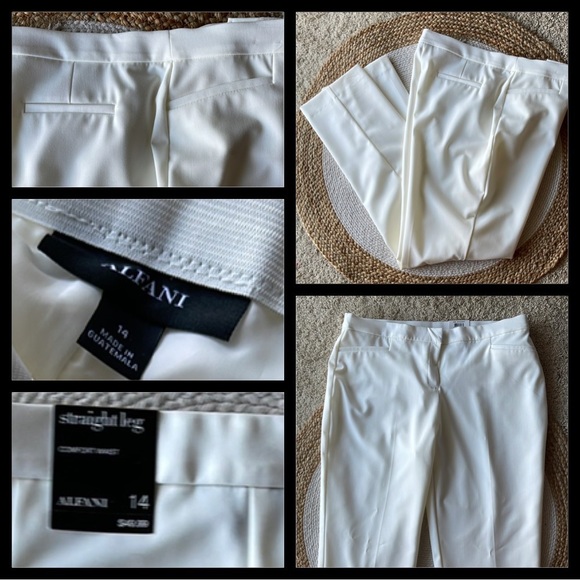 Alfani Straight leg off white pants-14 - Picture 13 of 16